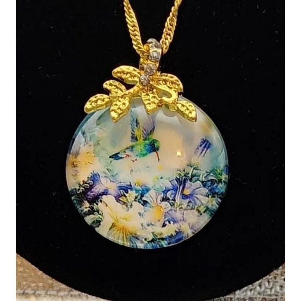 LENA LIU Hummingbird Necklace 18K Yellow Gold Over 925 Sterling Silver 18"
